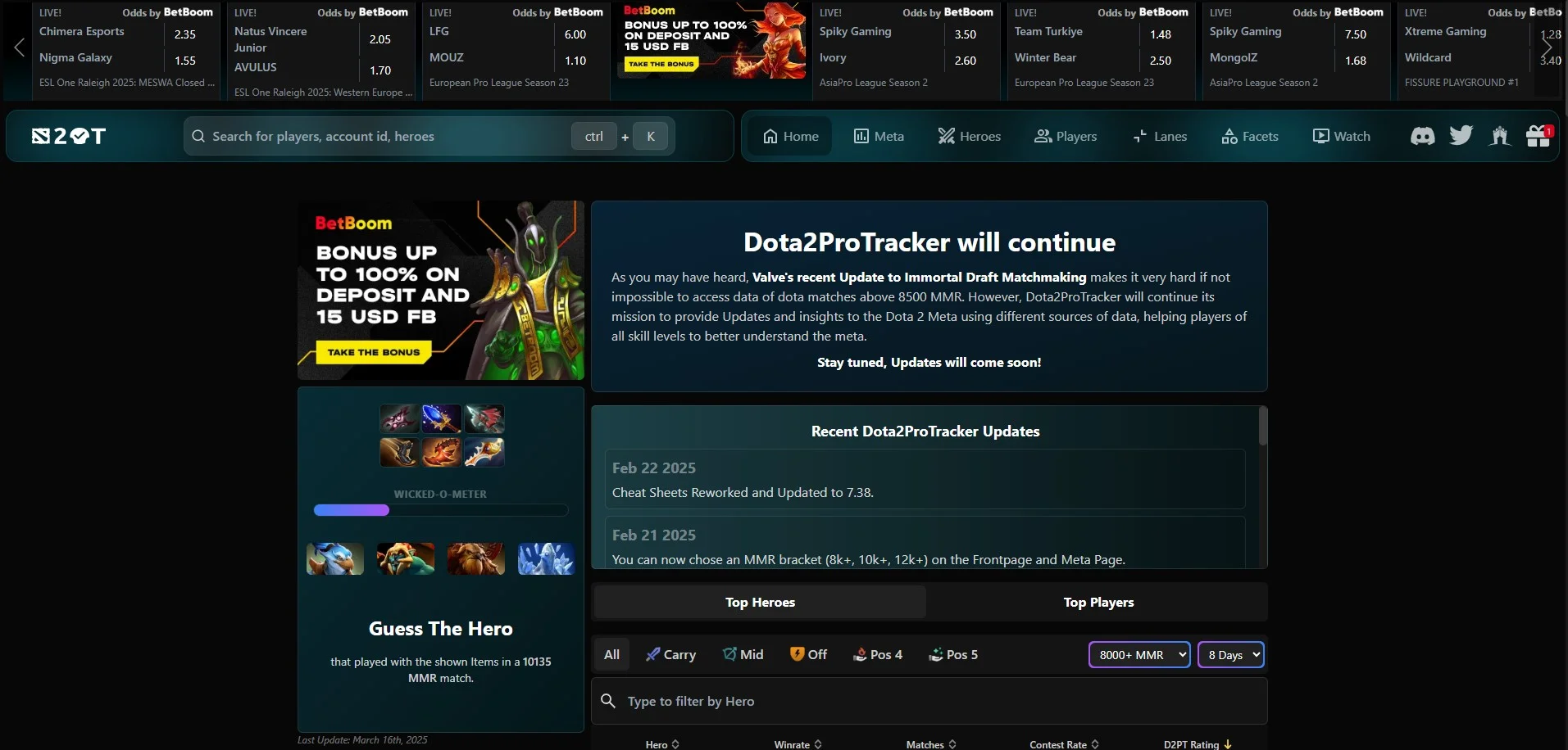 Dota2ProTracker ⇒ Track Pro Dota 2 Players & Improve!
