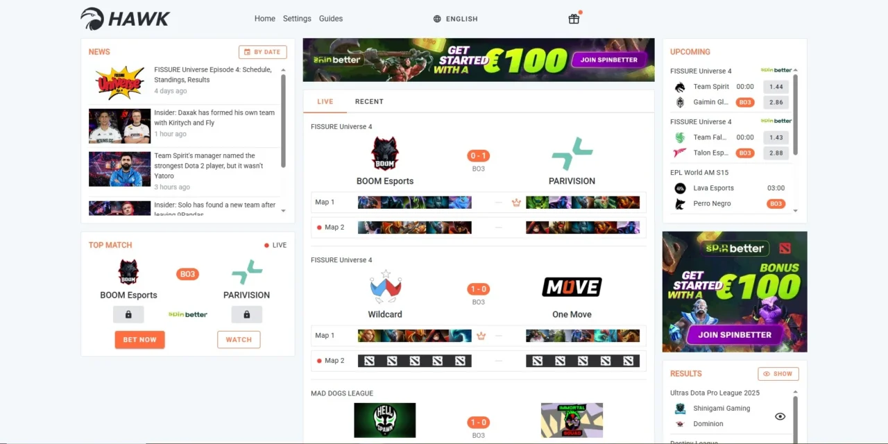 Hawk Live: The Ultimate Dota 2 Esports Tracker for Real-Time Matches & AI Analytics